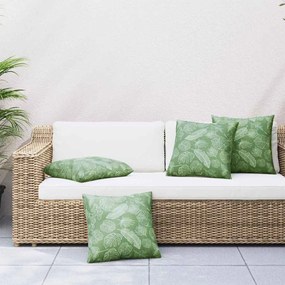 vidaXL Travesseiros 4 pcs Padrão de Folha 60x60 cm Tecido