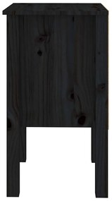 Mesas de cabeceira 2 pcs 40x35x61,5 cm pinho maciço preto