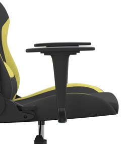 Cadeira de gaming tecido preto e verde-claro