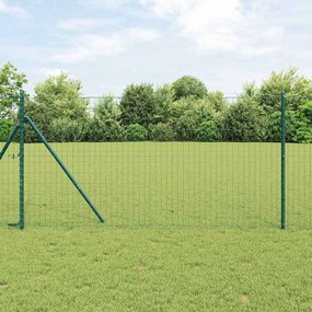 vidaXL Cerca Euro com 7 Postes 1x10 m Aço Galvanizado Verde