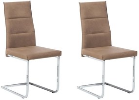 Conjunto de 2 cadeiras em pele sintética creme ROCKFORD Beliani