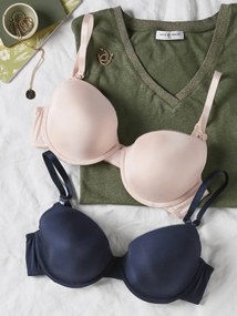 Lote de 2 soutiens acetinados, especial gravidez e amamentação, da ENVIE DE FRAISE marinho
