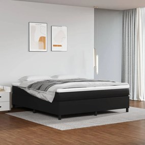 Estrutura de cama com molas 180x200 cm couro artificial preto