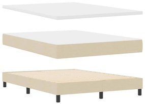 Cama Box com Colchão em Creme, 160 x 200 cm - Tecido.
