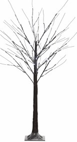 HOMCOM Árvore luminosa LED - decoração luminosa branco quente - 96 LEDs - uso interno - 150 cm - decoração de Natal quarto casa marrom | Aosom Portugal