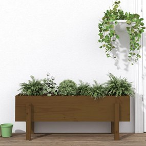 vidaXL Canteiro elevado jardim 101x30x38 cm pinho maciço castanho-mel