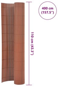 Cerca de jardim dupla face 110x400 cm castanho