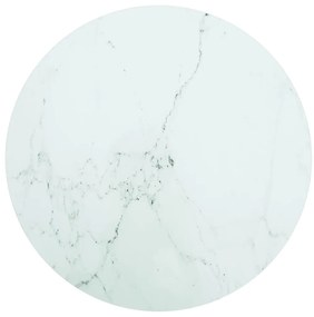 Tampo mesa Ø70x0,8 cm vidro temperado design mármore branco