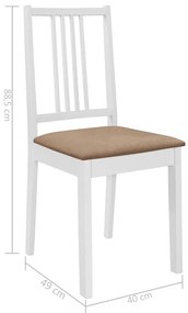 Conjunto de 2 Cadeiras Creta - Branco e Castanho - Design Rústico