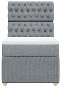 Cama com molas/colchão 90x190 cm tecido cinzento-claro