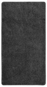 Tapete shaggy 80x150 cm antiderrapante cinzento-escuro