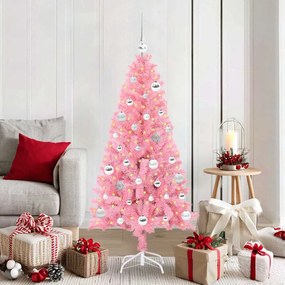vidaXL Árvore de Natal com 150 LEDs com suporte Rosa 150 cm PVC