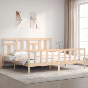 Cama sem colchão 200x200 cm madeira de pinho maciça