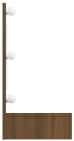 Armário espelhado com LED 90x31,5x62 cm carvalho castanho