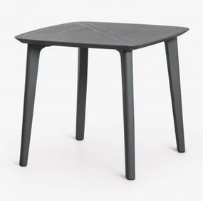 Mesa De Jardim Quadrada 85x85 Cm Em Polipropileno Scand Cinza Grafito - Sklum