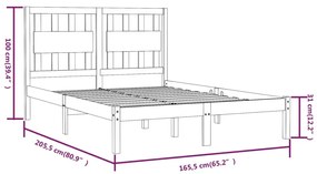 Estrutura de cama 160x200 cm madeira de pinho maciça branco