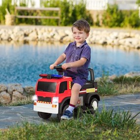 Camião de bombeiros com travão automático Motor de incêndio automático Bomba de incêndio Sirene Luzes Buzina Música para crianças 3-8 anos 67 x 39 x 4