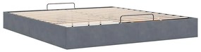 Estrutura de cama otomana sem colchão 160x200cm cinzento escuro