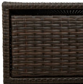 Armário de arrumação para jardim 55x59x69 cm vime PE castanho