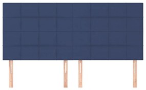 Cabeceira de cama 4 pcs tecido 80x5x78/88 cm azul