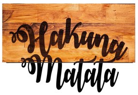 Acessório Decorativo de Parede Hakuna Matata – Nogueira e Preto – 58 x