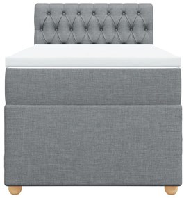 Cama com molas/colchão 90x190 cm tecido cinzento-claro