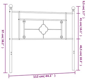 Cabeceira de cama 107 cm metal preto