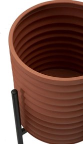 CONJUNTO DE 3 VASOS MILLY VERMELHO TIJOLO Ø 36X56,5-30X48,5-24X37,5 CM (PLANTAS NÃO INCLUIDAS)