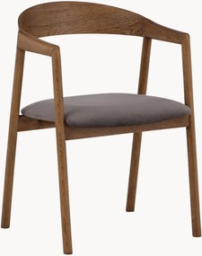 Cadeiras de jantar em madeira de freixo com assento em veludo Långön, conjunto de 2