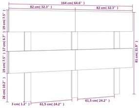 Cabeceira de cama 164x3x81 cm pinho maciço cinzento
