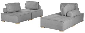 Conjunto de sofás modular para 4 pessoas em cinzento TIBRO Beliani