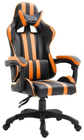 20214 vidaXL Cadeira de gaming couro artificial laranja
