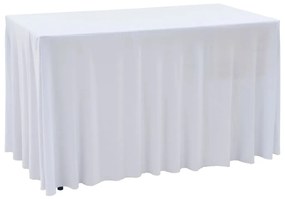 vidaXL Capa extensível para mesa c/ camilha 2 pcs 120x60,5x74cm branco
