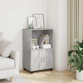 vidaXL Móvel com rodas 55x40x91 cm deriv. de madeira cinzento cimento