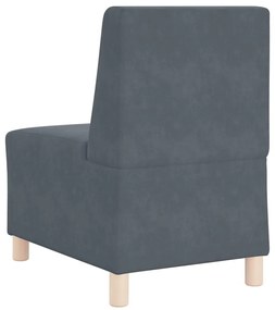 Poltrona sem braços 55 cm veludo verde-escuro