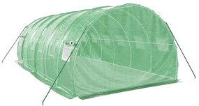 Estufa com estrutura de aço 18 m² 6x3x2 m verde