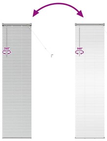 Persiana de Janela com cortinas Manual Prata 80 x 130 cm Alumínio