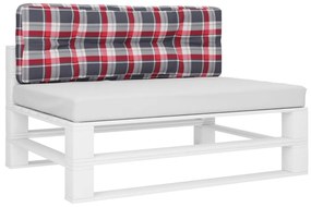 Almofadão p/ sofá de paletes 120x40x12cm tecido xadrez vermelho