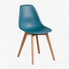 Pack de 4 Cadeiras de Jantar Scand Nordic Azul Turquesado Intenso - Sklum