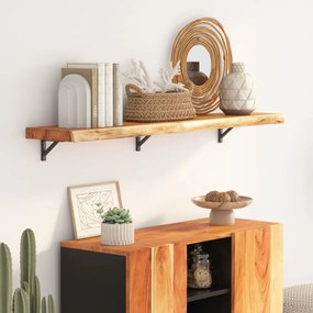 vidaXL Prateleira de parede retangular 120x20x2,5 cm acácia maciça