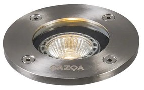 Foco de chão moderno em aço inoxidável - Basic Round Moderno