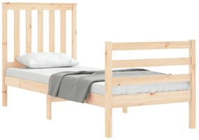 Estrutura cama de solteiro pequena c/ cabeceira madeira maciça