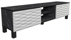 Móvel TV Lukas – Preto e Branco – 150 cm x 35 cm x 40,3 cm