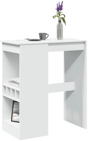 Mesa de bar com prateleiras derivados de madeira branco