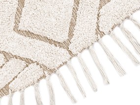 Tapete redondo em algodão creme ⌀ 140 cm HORASAN Beliani