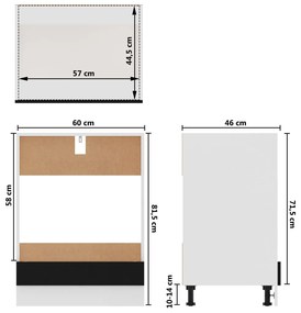 Armário para forno "Riga" 60x46x81,5 cm derivados madeira preto