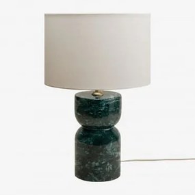Candeeiro De Mesa Em Pedra Natural Diniz Branco Ø30 Cm - ↑20 Cm Arlina & Mármore Verde Udaipur - Sklum