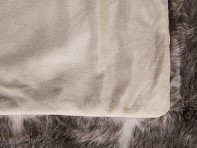 Manta castanha e branca 180 x 220 cm TADDART Beliani