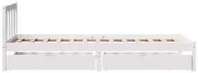 Cama sem colchão 100x200 cm madeira de pinho maciça branco