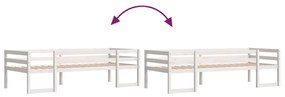 Estrutura de cama infantil 90x190 cm pinho maciço branco